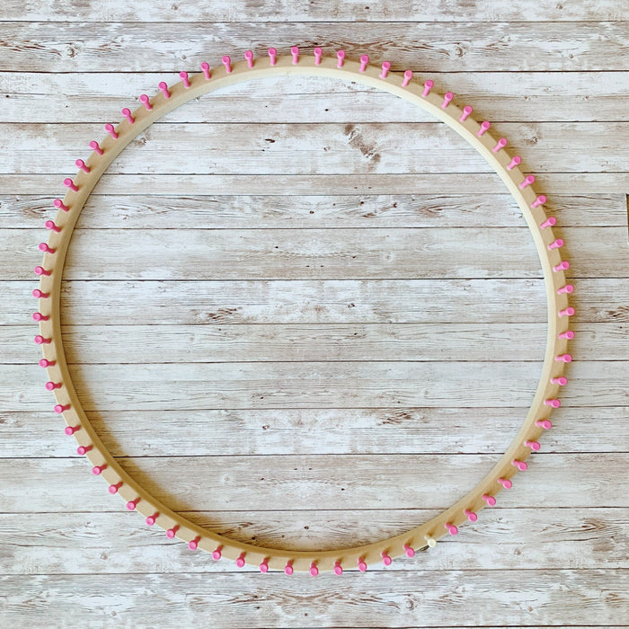 CinDWood Looms 1" gauge 22" XL Round Afghan Loom (special order only) Pink Looms