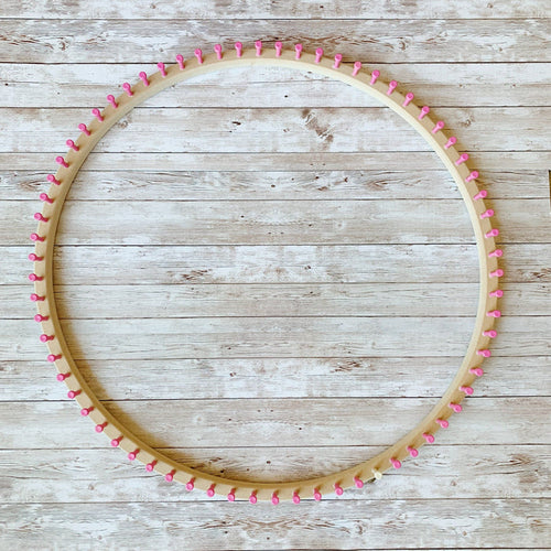 CinDWood Looms 1" gauge 22" XL Round Afghan Loom (special order only) Pink Looms