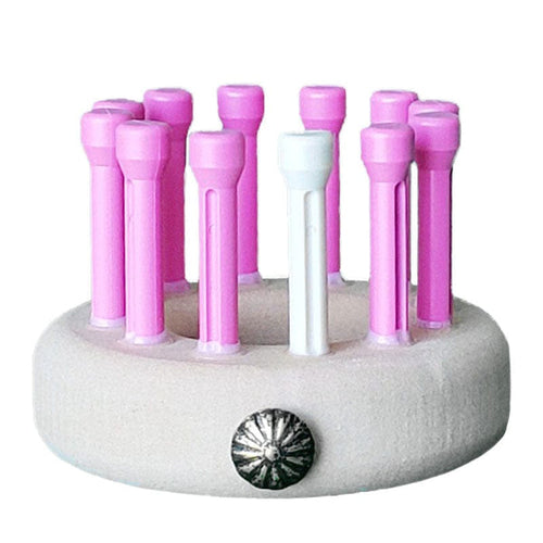 CinDWood Looms 1/2" 12 peg Preemie Slipper Knitting Loom Pink Looms