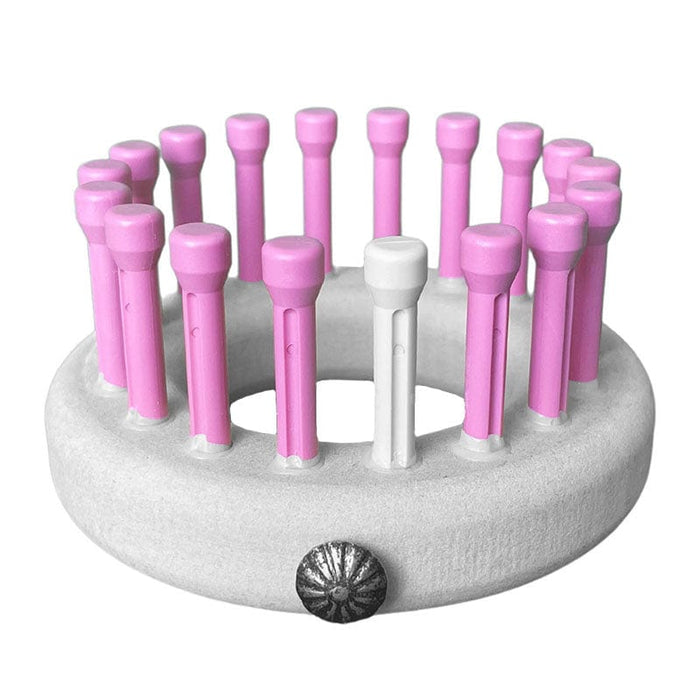 CinDWood Looms 1/2" 18 peg Small Baby Slipper Knitting Loom Pink Looms