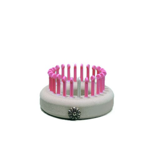 1/4" gauge 24 peg preemie sock knitting loom Pink