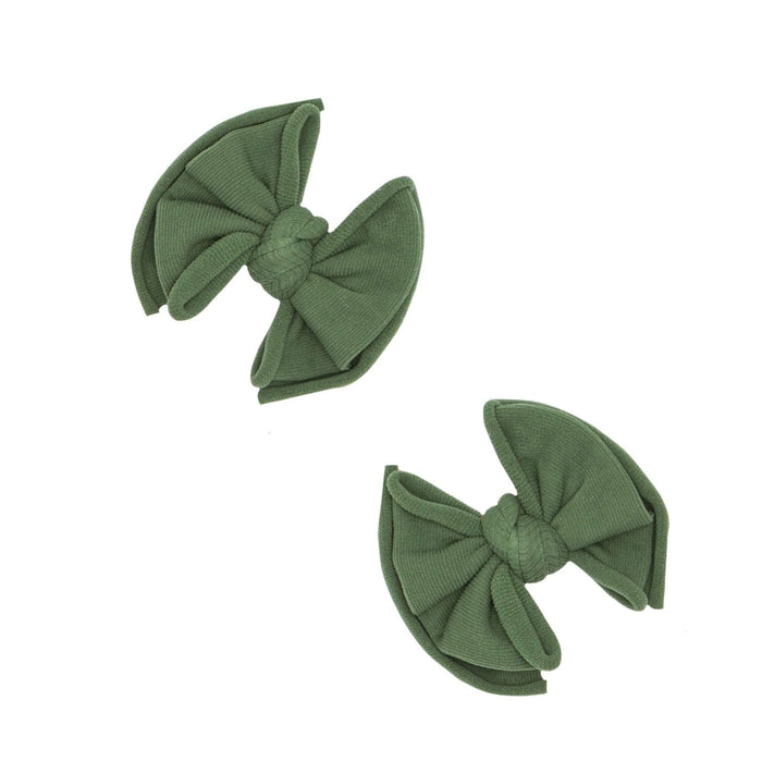 2 Pack Spandex/Nylon Baby Fab Clips One Size: hunter-Baby Bling Bows