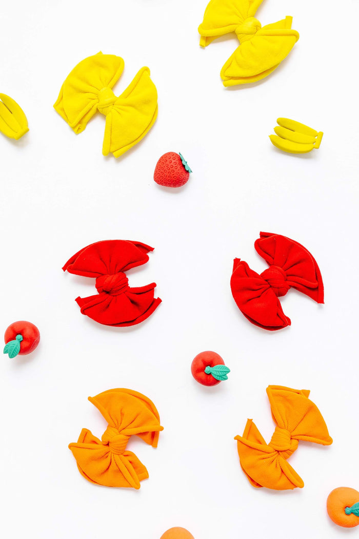 2PK BABY FAB CLIPS: canary-Baby Bling Bows