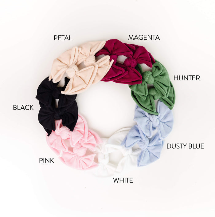 2 Pack Spandex/Nylon Baby Fab Clips One Size: petal-Baby Bling Bows