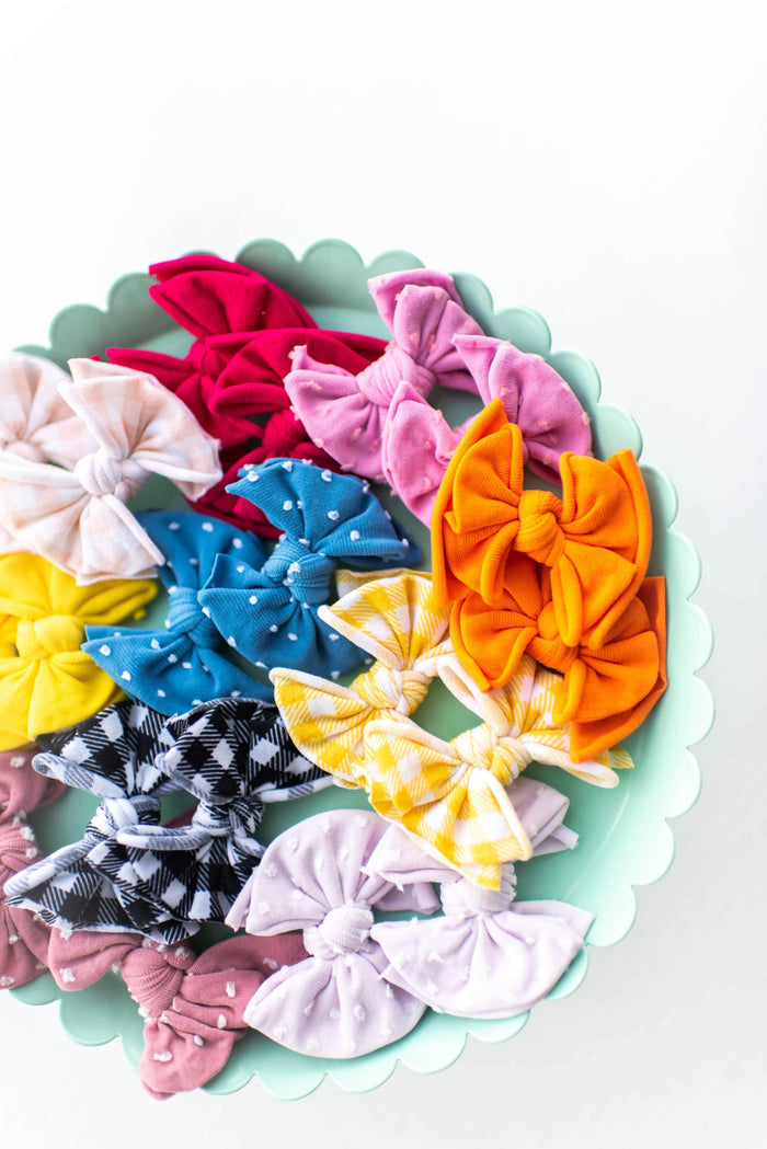 2PK BABY FAB CLIPS: canary-Baby Bling Bows