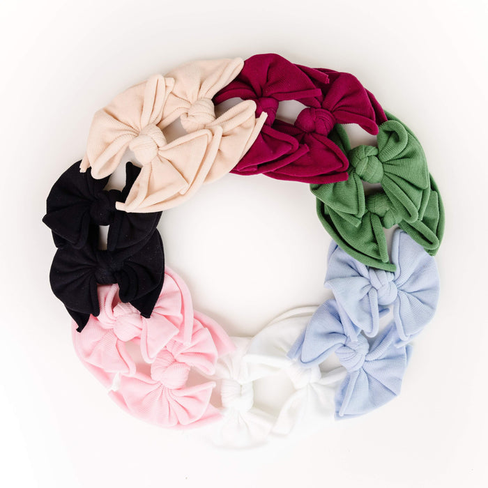 2 Pack Spandex/Nylon Baby Fab Clips One Size: hunter-Baby Bling Bows