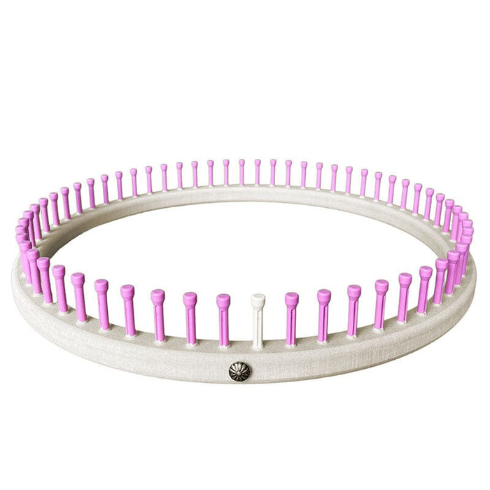 CinDWood Looms 3/4" 60 pegs Small Round Afghan Knitting Loom Pink Loom