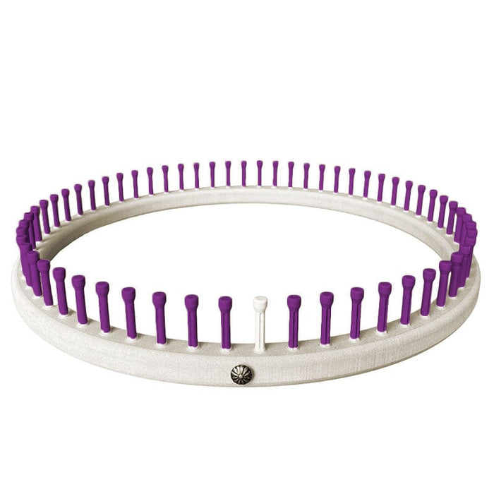 CinDWood Looms 3/4" 60 pegs Small Round Afghan Knitting Loom Purple Loom
