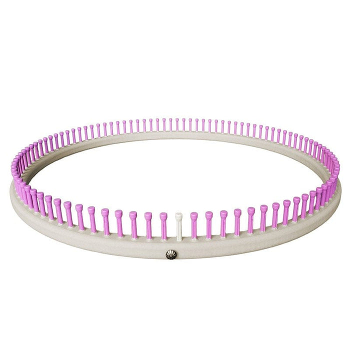 CinDWood Looms 3/4" 80 pegs 20" Large Round Afghan Knitting Loom Pink Loom