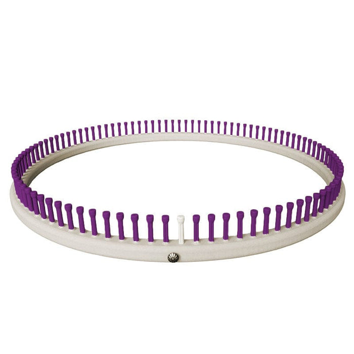 CinDWood Looms 3/4" 80 pegs 20" Large Round Afghan Knitting Loom Purple Loom