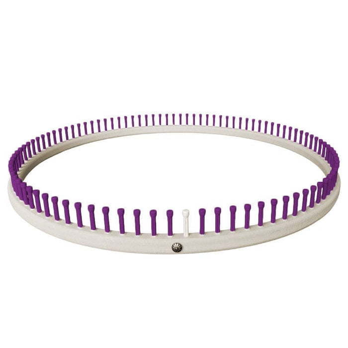 CinDWood Looms 3/4" 96 pegs 22" XL Round Afghan Knitting Loom Purple Loom