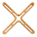 5/8" 144 peg Extra Large X Knitting Loom Tan