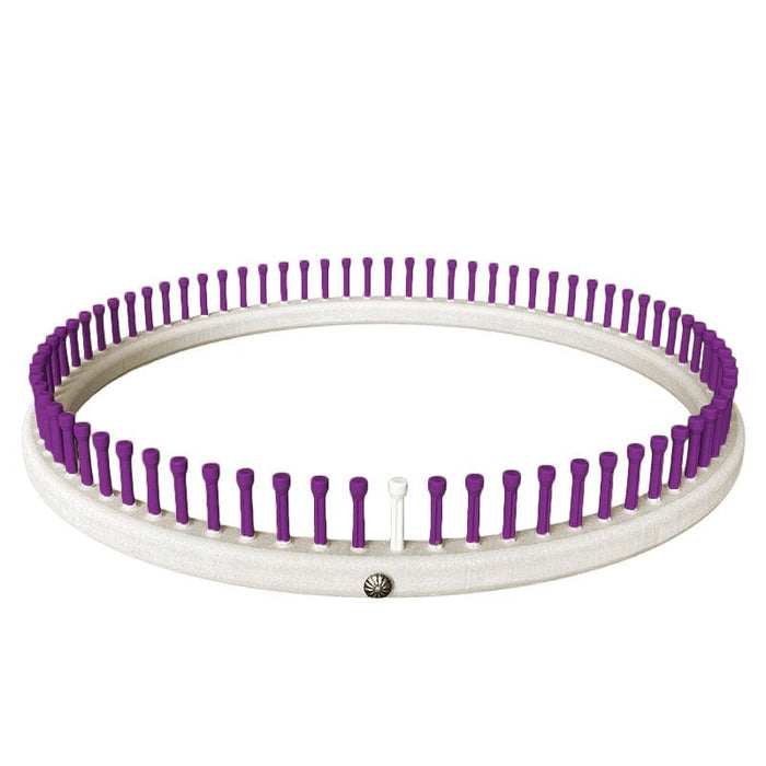 CinDWood Looms 5/8" 75 pegs Small Round Afghan Knitting Loom Purple Loom