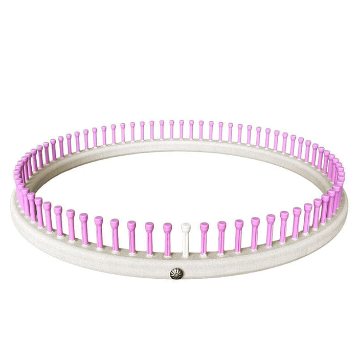 CinDWood Looms 5/8" 75 pegs Small Round Afghan Knitting Loom Pink Loom