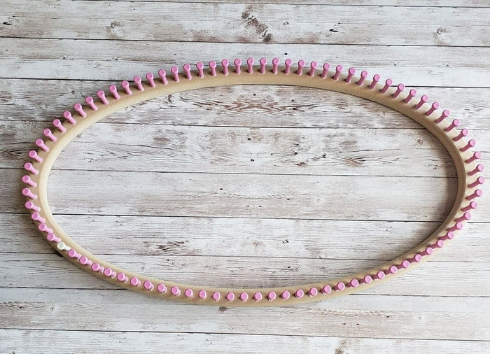 CinDWood Looms 5/8 84 peg Oval Small Afghan Loom Pink