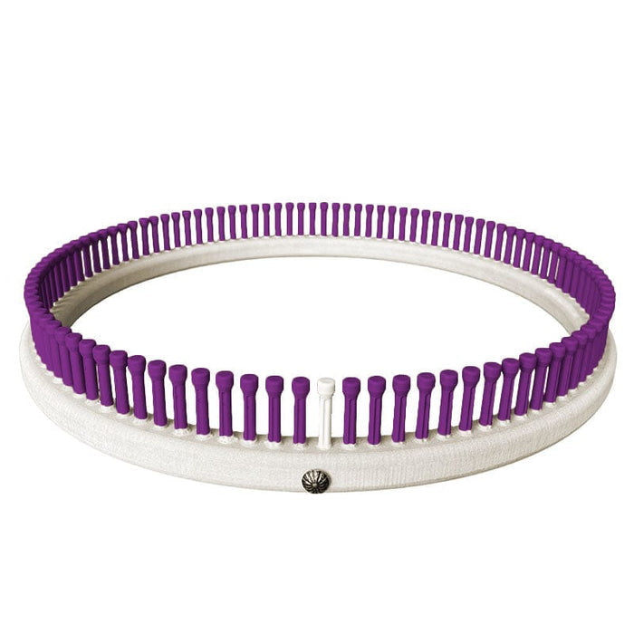 CinDWood Looms 7/16" Gauge 104 peg Small Round 15" Afghan Loom Purple Loom
