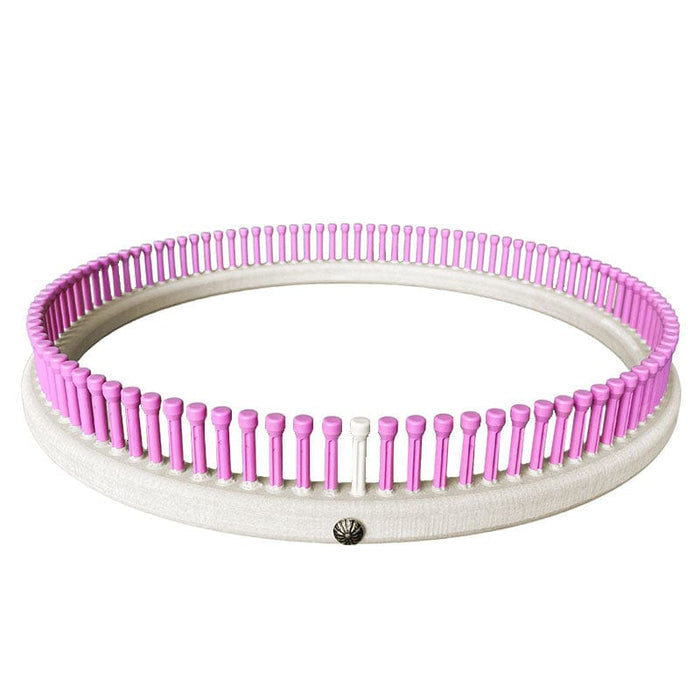 CinDWood Looms 7/16" Gauge 104 peg Small Round 15" Afghan Loom Pink Loom