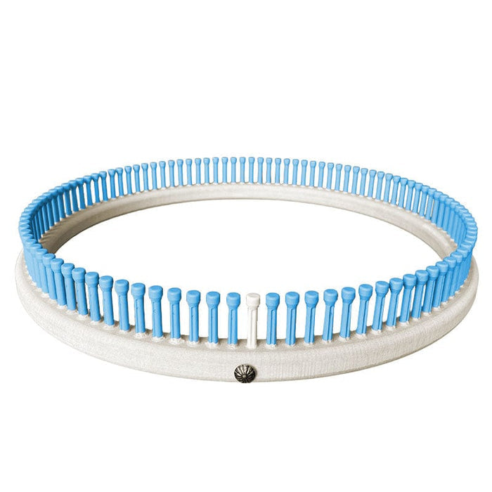 CinDWood Looms 7/16" Gauge 104 peg Small Round 15" Afghan Loom Blue Loom