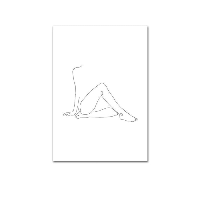 Abstract Botanical Canvas Drawing Style Home Decor - RICALOUX