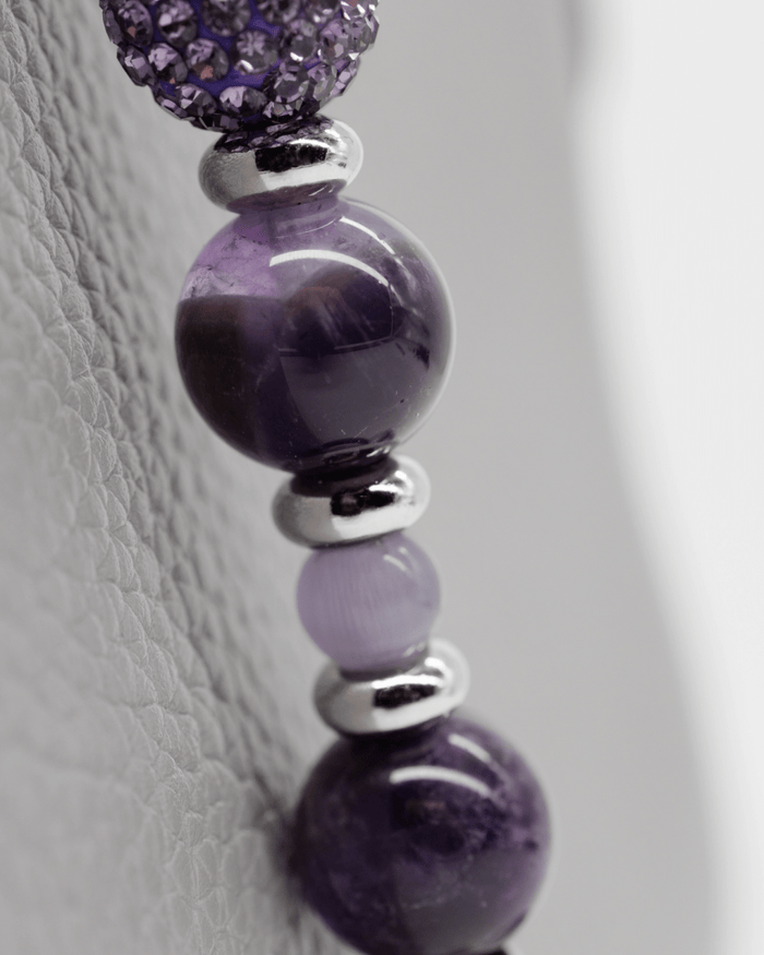 Genuine amethyst & purple cat's eye gemstones