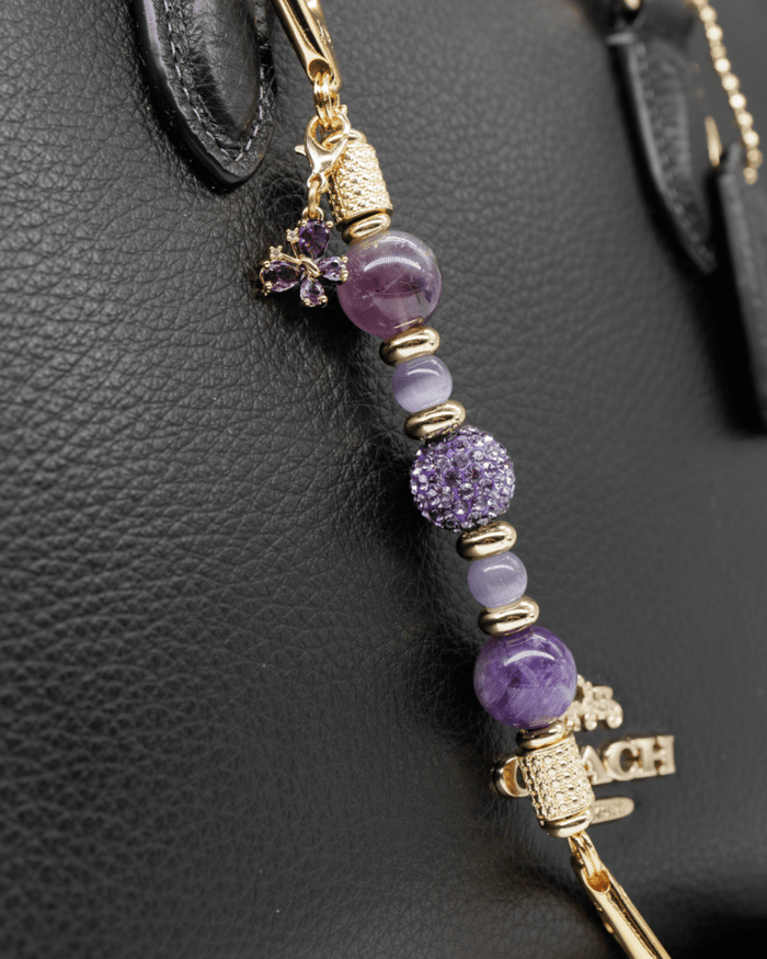 Genuine Amethyst & cat's eye beads