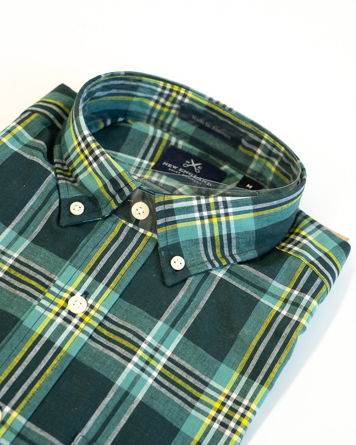 Authentic Madras Long Sleeve Button Down - Forest
