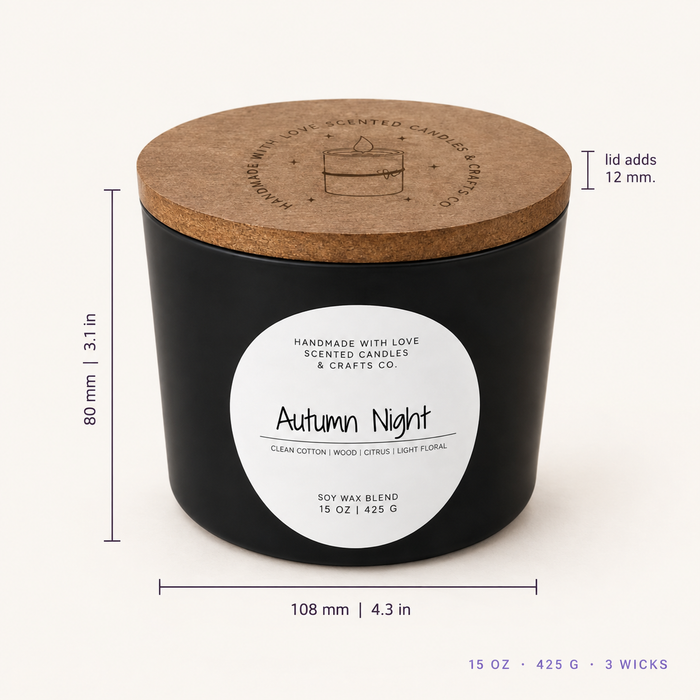 Autumn Night - 15oz 3-Wick Scented Candle