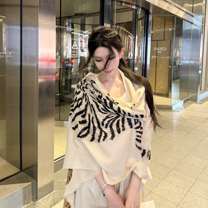 AutumnWinter Cotton-Linen Warm-Keeping Printed Large Shawl – Premium 0 | RICALOUX