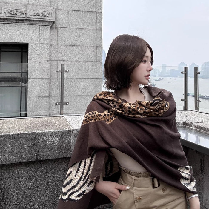 AutumnWinter Cotton-Linen Warm-Keeping Printed Large Shawl – Premium 0 | RICALOUX