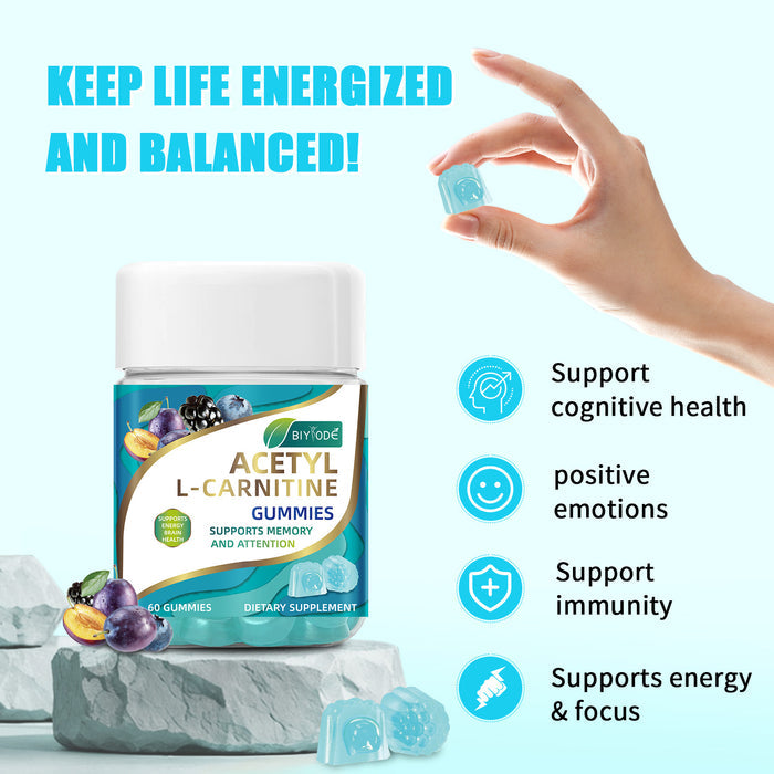 Biyode Wholesale Acetyl L-Carnitine Gummiegel Gummies Natural Daily Brain Wellness Supplement by Ricaloux