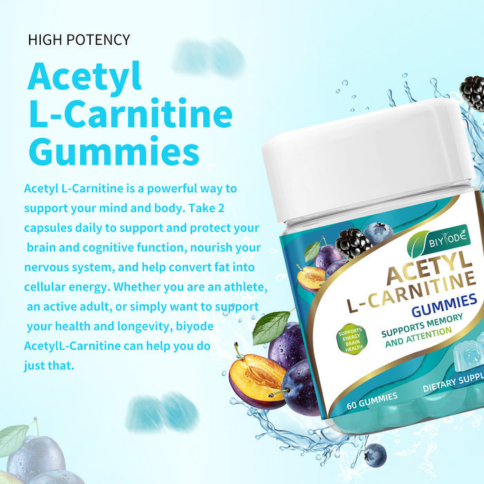 Biyode Wholesale Acetyl L-Carnitine Gummiegel Gummies Natural Daily Brain Wellness Supplement by Ricaloux