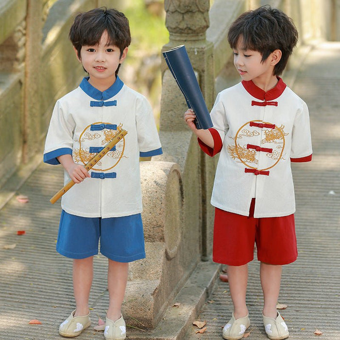 Boys Han Chinese Clothing Suits Chinese Style Summer - RICALOUX