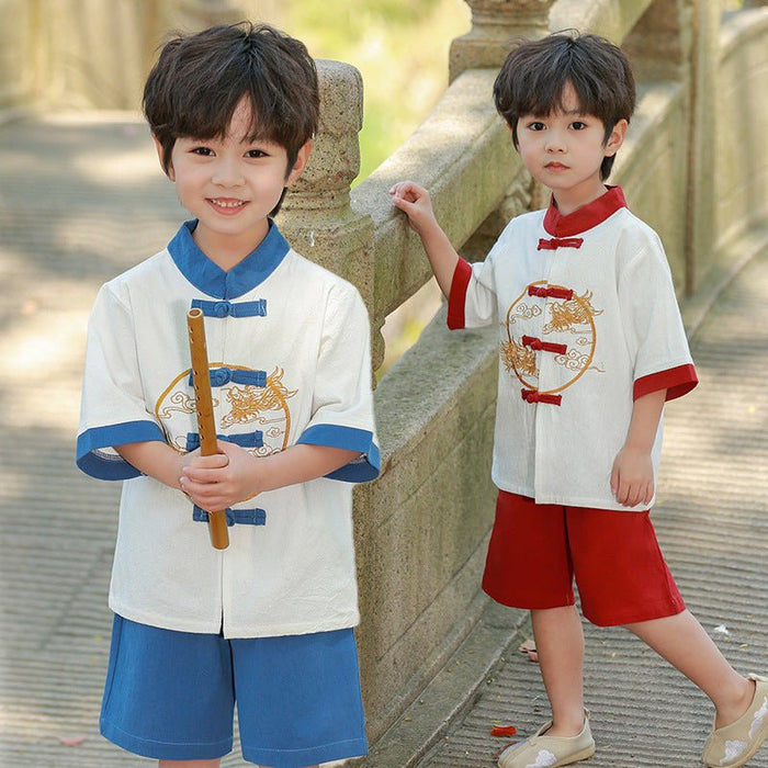 Boys Han Chinese Clothing Suits Chinese Style Summer - RICALOUX