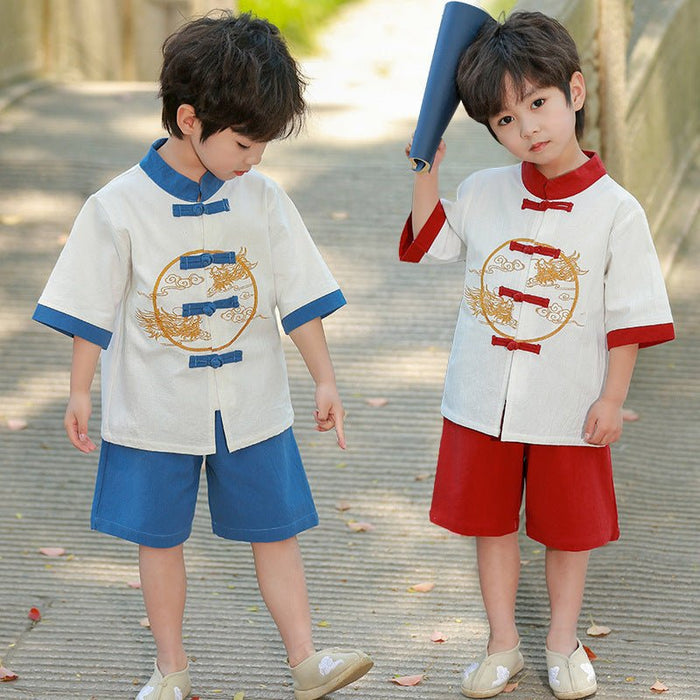 Boys Han Chinese Clothing Suits Chinese Style Summer - RICALOUX