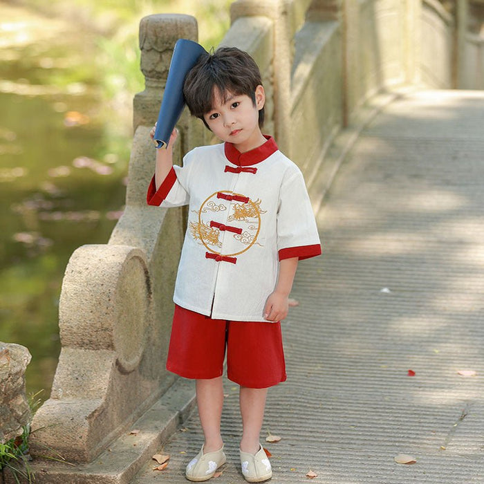 Boys Han Chinese Clothing Suits Chinese Style Summer - RICALOUX