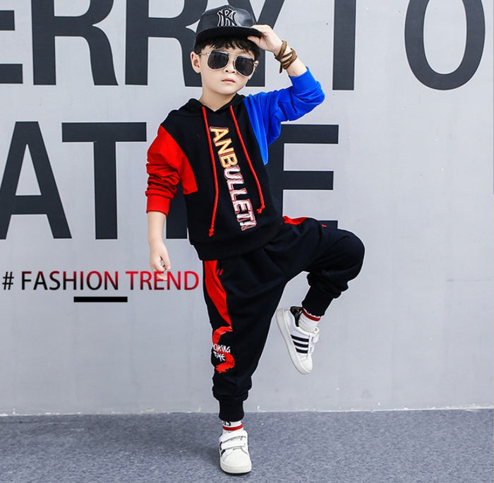 Boys spring suit new Korean children's clothing in the big boy boy long-sleeved sports two-piece suit tide clothes by Ricaloux