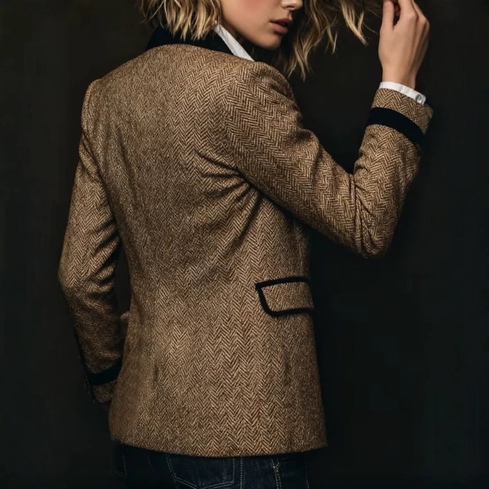 British-style Womens Blazer With A Contrasting Corduroy Collar – Premium 0 | RICALOUX
