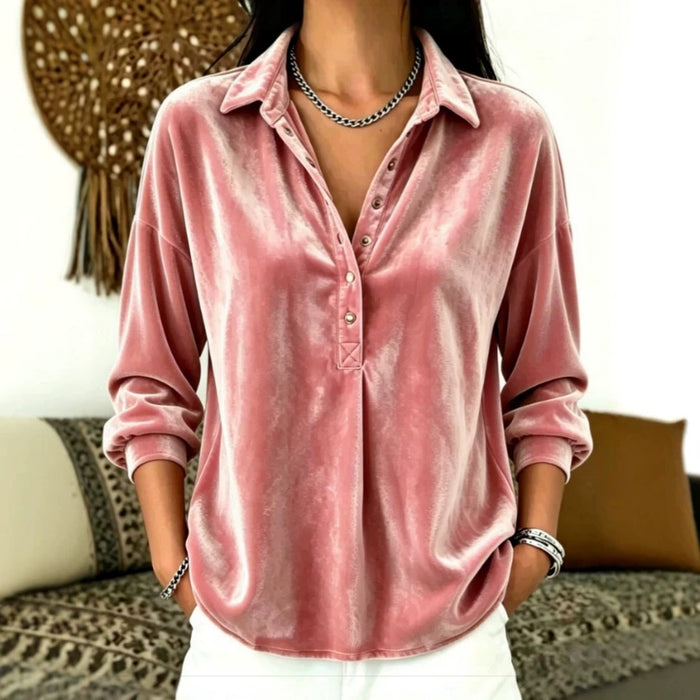 Casual Chic Womens Velvet Blazer With A Lapel Neckline – Premium 0 | RICALOUX