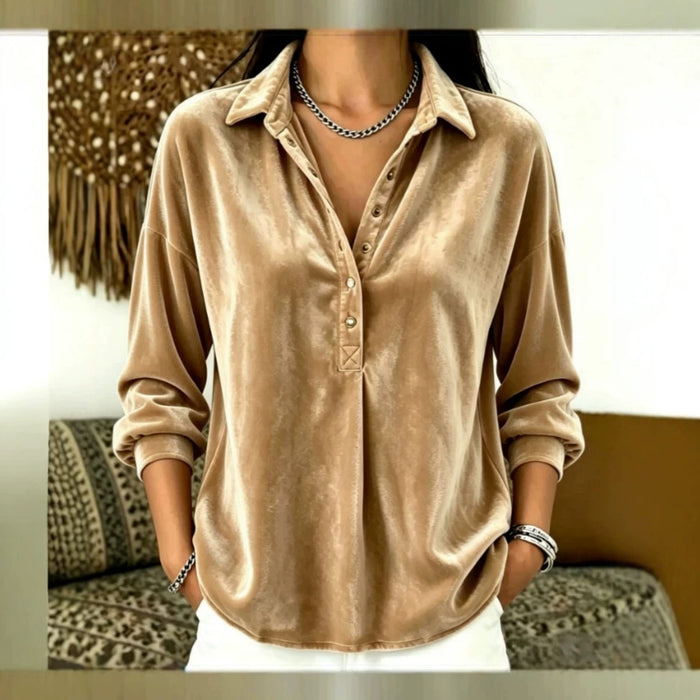 Casual Chic Womens Velvet Blazer With A Lapel Neckline – Premium 0 | RICALOUX
