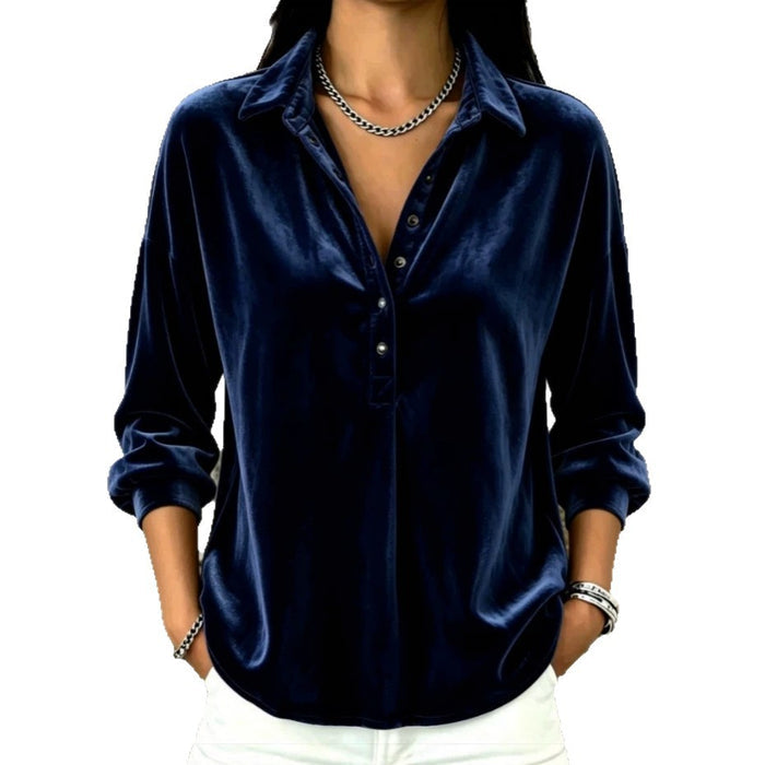 Casual Chic Womens Velvet Blazer With A Lapel Neckline – Premium 0 | RICALOUX
