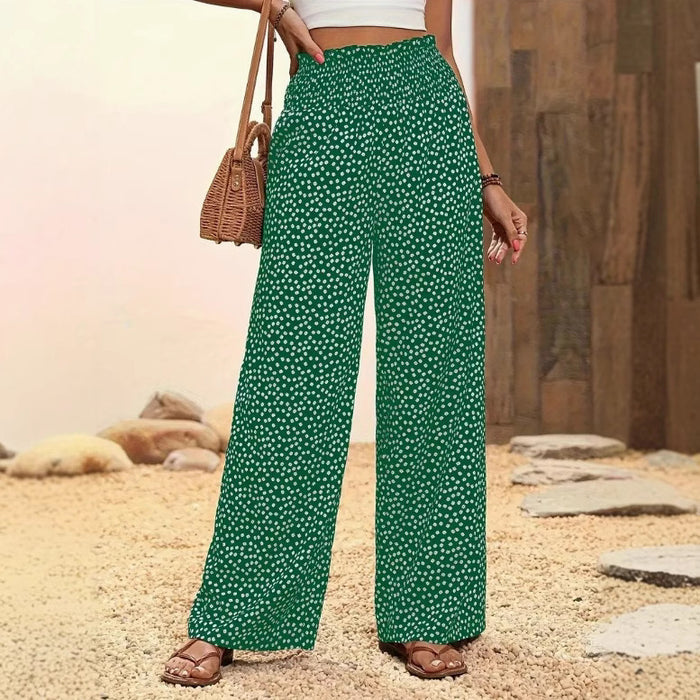 Casual Printed High-Waisted Slimming Straight-Leg Pants – Premium 0 | RICALOUX
