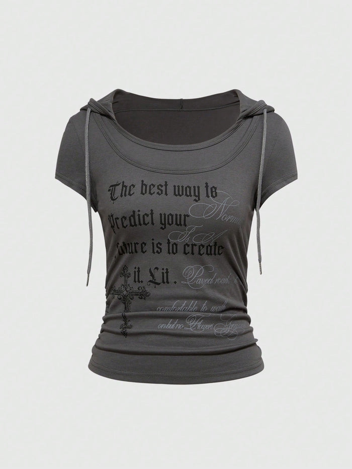 Casual Round-neck Printed Mock-two-piece T-shirt – Premium 0 | RICALOUX
