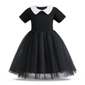 Children Shirt Black Drama Same Style Girl Cosplay Clothes Doll Collar Mesh Umbrella Princess Dress - RICALOUX