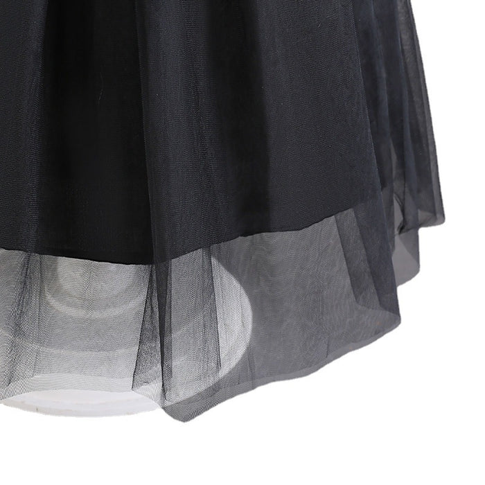 Children Shirt Black Drama Same Style Girl Cosplay Clothes Doll Collar Mesh Umbrella Princess Dress - RICALOUX