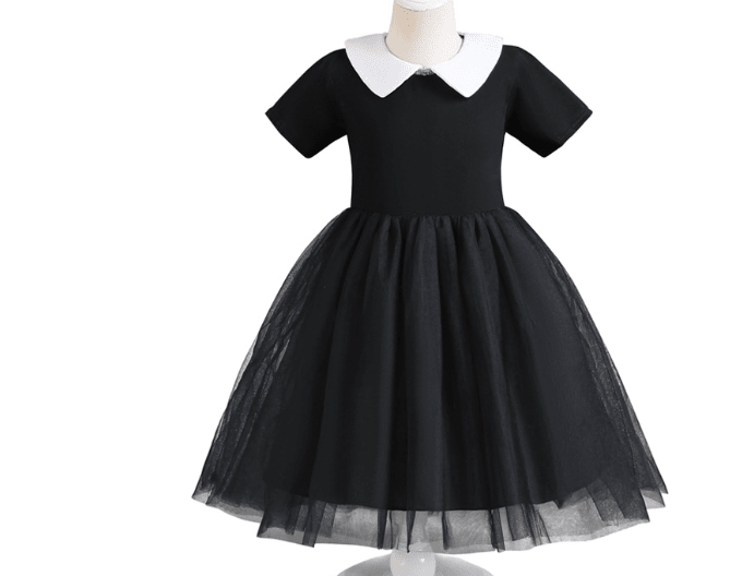 Children Shirt Black Drama Same Style Girl Cosplay Clothes Doll Collar Mesh Umbrella Princess Dress - RICALOUX