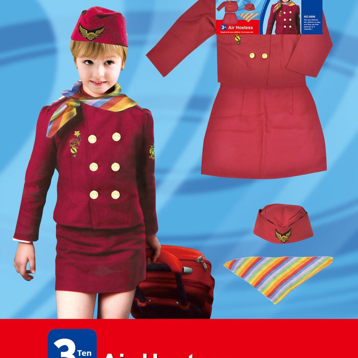 Children's Captain Clothing Girls Stewardess Clothing Holiday Party Performance Wear by Ricaloux