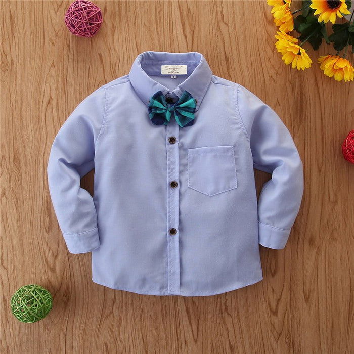 Children's Clothing Boys' Gentleman Long-sleeved Shirt And Pants Three-piece Suit - RICALOUX