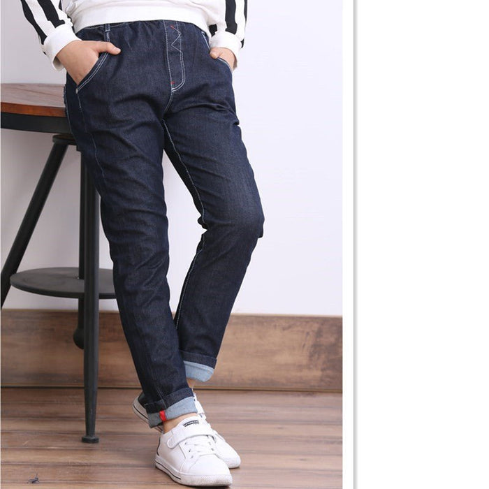 Children's Clothing, Boys' Jeans With Thick Fleece, Winter Children's Casual Wear - RICALOUX