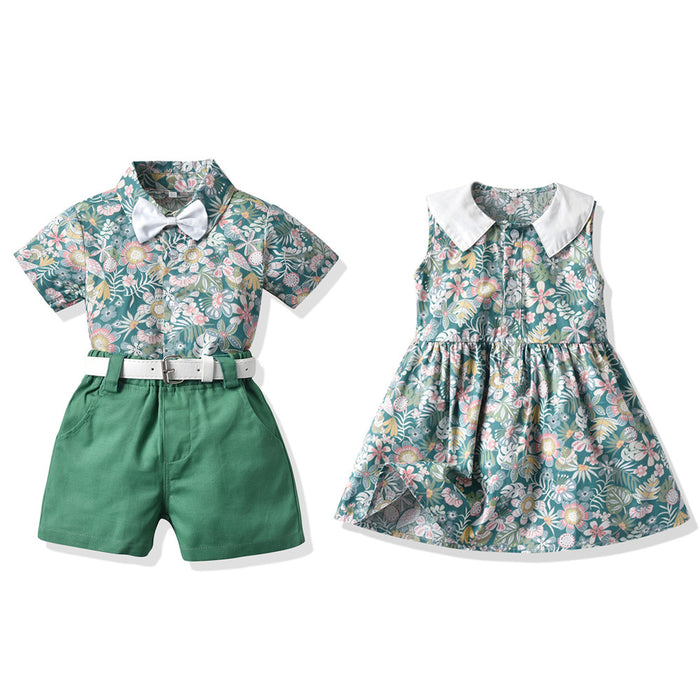 Children's Clothing Siblings Clothing Printing Beach style Vacation Leisure Suit by Ricaloux
