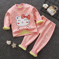 Children's Thermal Underwear Suit Fleece-lined Thickened Boys Girls Autumn Clothing - RICALOUX